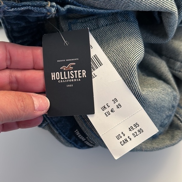 Hollister Boyfriend Short Overall Vintage Stretch Size Small New with tags! - Picture 9 of 9